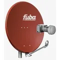 Produktbild: Fuba DAL 802 R Sat Anlage Antenne Schüssel Spiegel Twin LNB DEK 217 2 Teilnehmer Alu Sat-Schüssel/Sat-Spiegel Rot + Fuba DEK 217 Twin LNB für 2 Rec