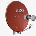 Produktbild: Fuba DAL 802 R Sat Anlage Antenne Schüssel Spiegel Twin LNB DEK 217 2 Teilnehmer Alu Sat-Schüssel/Sat-Spiegel Rot + Fuba DEK 217 Twin LNB für 2 Receiver/Teilnehmer (HDTV-, 4K- und 3D-kompatibel)
