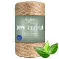 Produktbild: Creative Deco 50m Juteschnur Natur Braun | 164 Fuß | 3 mm Dicke 3-Lagig | Jutekordel Jutegarn Hanfschnur Juteband Paketband Stark | Jute Schnur Kordel Seil Für Dekoration, DIY Handwerk, Verpackung