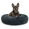 Produktbild: lionto Hundebett aus Plüsch in Donut-Form, 70 cm Durchmesser, dunkelgrau