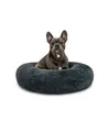 Produktbild: lionto Hundebett rund Hundekissen Hundesofa Donut 70cm Durchmesser, dunkelgrau