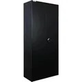 Produktbild: PROREGAL Flügeltürenschrank ELEPHANT Komplett Montiert 2 Türen Abschließbar HxBxT 180x80x40cm 6 Fächern & Kleiderstange Stahl Schwarz