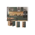Produktbild: Vicco Hängeschrank Küchenschrank Küchenmöbel Fame-Line Eiche Grün-Gold Landhaus 40 cm Küche Einbauküche Hängeschrank Drehtür Einlegeboden Küchenzeile