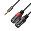 Produktbild: 35mm 1/8 Zoll auf Dual-XLR Y Splitter Kabel PVC Geschält 2x XLR Männlich zu 3...