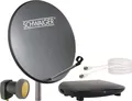 Produktbild: Satellitenanlagen Set Anthrazit Stahl 55 cm mit Receiver