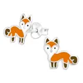 Produktbild: Monkimau Kinderohrringe Fuchs Ohrstecker aus 925 Sterling Silber braun emailliert