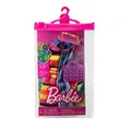 Produktbild: Barbie Fashion Pack – HJT22 – Puppenkleidung – Langes Kleid mit Grafik, Handtasc