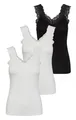 Produktbild: Damen PCBARBERA LACE TOP Spitzentop3-Pack Bright White/3-PACK White-Whit 2XL