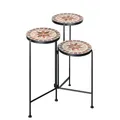 Produktbild: Blumenhocker Mosaik Beistelltisch Outdoor Pflanzenständer Balkon Blumenständer Metall Pflanzenregal Plant Stand Pflanzen Blumentisch Blumenregal Flower