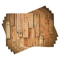 Produktbild: ABAKUHAUS Holz Platzmatten, Lodge Wall Planks Drucken, Waschbare Stoff Esszimmer Küche Tischdekorations Digitaldruck, Braun Dunkelorange