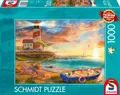 Produktbild: Schmidt Spiele Sonnenuntergang in der Leuchtturm Bucht, Puzzle 1.000 Teile