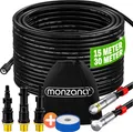 Produktbild: MONZANA® Rohrreinigungsschlauch Premium Set 30m 200bar inkl. 3 Adapter 2 Düsen Kärcher K2 K3 K4 K5 K6 K7 Hochdruckreiniger Universal Rohrreinigungsset