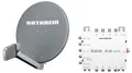 Produktbild: HD Sat Anlage von Kathrein für 8 Anschlüsse mit Kathrein CAS 80 (75cm) in Anthrazit Grau + Quattro LNB & EXR 58/ECO - Für HDTV 1080p, 3D, Ultra HD 4K