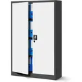 Produktbild: Jan Nowak - Aktenschrank C001k Metallschrank Büroschrank Werkzeugschrank 3 Fachböden Stahlblech Flügeltüren Pulverbeschichtung 140 Cm X 90 Cm X 40 Cm Anthrazit/weiß