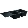 Produktbild: Grohe K500 Komposit-Einbauspüle 31647AP0 1160x500mm, 2 Becken mit Abtropffläche, granit schwarz