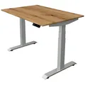 Produktbild: Kerkmann Move 4 elektrisch höhenverstellbarer Schreibtisch eiche rechteckig, T-Fuß-Gestell silber 120,0 x 80,0 cm