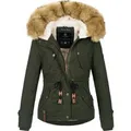 Produktbild: Navahoo Damen Winterjacke Pearl – Kurz-Parka mit Teddyfell & Abnehmbarem Kunstfellkragen