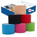 Produktbild: axion® Kinesiologie Tape Set I 6 Rollen Body Tape in verschiedenen Farben I Hautfreundliche Sport Tapes DERMATEST: SEHR GUT I Wasserfestes Sport Tape - & Physio-Tape - Zertifiziertes Medizinprodukt