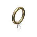 Produktbild: Interdeco Gardinenstangen Ringe mit Faltenhaken/Gardinenringe in Messing-farbig/Kunststoff für 28 mm Ø (10 Stück)