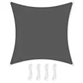 Produktbild: SONGMICS Sonnensegel 2x2m HDPE Gewebe Atmungsaktiv Wasserdurchlässig für Terrasse Garten Balkon Camping Quadrat Konkave 2m Seile Rauchgrau GSS22GY