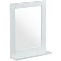 Produktbild: Relaxdays Wandspiegel, mit Ablage, Bad, Wohnzimmer, Flur, eckig, modern, MDF, Badezimmerspiegel, HBT: 49x40x10 cm, weiß
