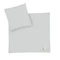 Produktbild: Julius Zöllner Musselin Kinderbettwäsche 80x80 + 35x40 cm | 2-teiliges Set aus Deckenbezug und Kissenbezug aus 100% Baumwollmusselin | Oeko-TEX Standard 100 | grau