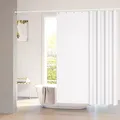 Produktbild: WOLTU Duschvorhang 180x180 cm Weiß Textil, Wasserfest und Waschbar, Badvorhang aus Polyester Stoff mit 12 Duschvorhangringen für Dusche und Badewanne