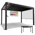 Produktbild: Juskys Terrassendach Tahiti 3x4 m, BxT: 400x300 cm, Lamellendach, Pergola für Garten, Terrasse, stabil & wetterfest grau 400 cm x 300 cm