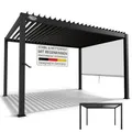 Produktbild: Juskys Lamellendach Tahiti 3x4 m - Stahl Pergola - Terrassenüberdachung stabil & wetterfest - Überdachung für Garten & Terrasse - Bausatz Anthrazit