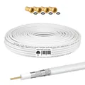 Produktbild: 10m Satelliten Kabel 135HQ Koaxial Antennen Kabel für FULL HDTV Sky TOP 3D HD +