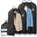 Produktbild: Bruce.® 4x Kleidersack Kurz - 2x 100x60 cm & 2x 120x60 cm – Atmungsaktive Kleiderhülle für Anzug, Jacke & Hemd – 120 GSM Materialstärke – Anzugtasche für Reisen & Aufbewahrung