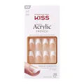 Produktbild: KISS Salon Acrylic „Je T'aime“ nude French mittellang, quadratisch - 28 Press On Kunst-Nägel zum Aufkleben DIY, 2g Nagelkleber, 1 Maniküre-Stäbchen, 1 Mini-Feile