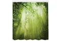 Produktbild: Abakuhaus Duschvorhang Moderner Digitaldruck mit 12 Haken auf Stoff Wasser Resistent Breite 175 cm, Höhe 180 cm, Wald Sunbeams in Woodland