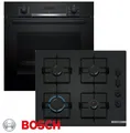 Produktbild: Bosch HBA534 GAS Herd Set Einbau Autark Backofen Schwarz + GAS Glas Kochfeld