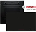 Produktbild: Bosch Induktion Herdset Autark Backofen Schwarz 3D  Kochfeld Induktion 80cm