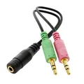 Produktbild: Kopfhörer Headset Splitter Adapter Audio Klinken Y Verteiler Kabel Stereo TRRS