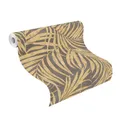 Produktbild: Vliestapete Rasch Blätter Palme Floral gold anthrazit Linares 617450 (4,21€/1qm)