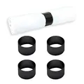 Produktbild: Echtwerk Serviettenring-Set aus Edelstahl, Kreis-design, Serviettenhalter, Serviettenschnallen, Universal, Tischdekoration für Hochzeiten, Ø 4 cm, Black-Edition, 4 teilig