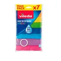 Produktbild: Vileda GmbH Vileda Microfibre Colors Mikrofasertuch, Hochwertiges Microfasertuch zur feuchten Reinigung und zum Staubwischen, 1 Packung = 7 Tücher, Maße (L x B): 30 x 30 cm 148394