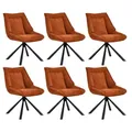 Produktbild: Duhome 6er Set Esszimmerstuhl Chenille Schminktischstuhl 180° Drehbar Automatische Rückstellfunktion Lounge Stuhl Modern für Wohnzimmer Schlafzimmer Büro, Orange