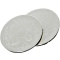 Produktbild: 2-teiliges versilbertes Glas-Untersetzer Set ca. Ø 20 cm verziert