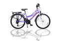 Produktbild: Talson Kinderfahrrad 24 Zoll Cityrad, 21 Gang Shimano, Kettenschaltung, mit Beleuchtung nach StVZO und Gepäckträger Lila