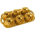 Produktbild: Nordic Ware Backform Heritage, Bundtlette-Kuchen, Aluminium, Gold, Mini-Gugehupfl-Design Rondo Mini