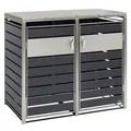 Produktbild: Zelsius Mülltonnenbox 2er Mülltonnen | (B) 132 x (T) 80 x (H) 117 cm | Anthrazit | inkl. Erweiterungsmöglichkeit | Mülltonnenverkleidung, Garten Müllbox, Müllhaus, 2 Tonnen