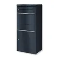 Produktbild: Metzler Briefkasten und Paketbox, Postbox rostfrei und massiv, Paketbriefkasten XXL, Standbriefkasten modern, RAL7016 Anthrazitgrau matt, mit Zylinderschloss, Modell Bispo
