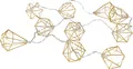 Produktbild: 10er Lichterkette LED Metall Gold Diamant Licht Beleuchtung Deko
