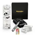 Produktbild: Störtebekker® Premium Einstiegsset - mit Rasierhobel inkl. Etui (Schwarz) und 10 Klingen + 100 Extra Störtebekker Rasierklingen - Rasierset Herren - für eine perfekte Rasur - Geschenkidee Herren