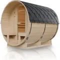 Produktbild: ARTSAUNA Fasssauna Spitzbergen (für 6 Personen mit Vordach, 220 cm)