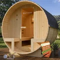 Produktbild: Artsauna Outdoor Fasssauna Spitzbergen 220 für 6 Personen - 8 kW Ofen & zwei Bänken