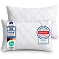 Produktbild: 2er Set Kissen (50x80 cm) - Dekokissen für Bett und als Zierkissen - Mit Reißverschluss - Sofakissen für Couch und Sofa - Waschbar bis 60° - weiß - Weiß